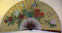Lovely fan is part of the decor inside the Chopstick House.